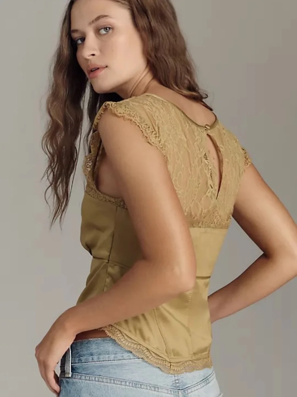 Anthropologie Shirred Silky Blouse Sz L NWT - Picture 6 of 8